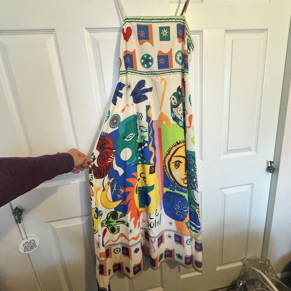 Dresses & Skirts - Colorful Boho Sun & Moon Maxi Dress – Medium – Vibrant Print
